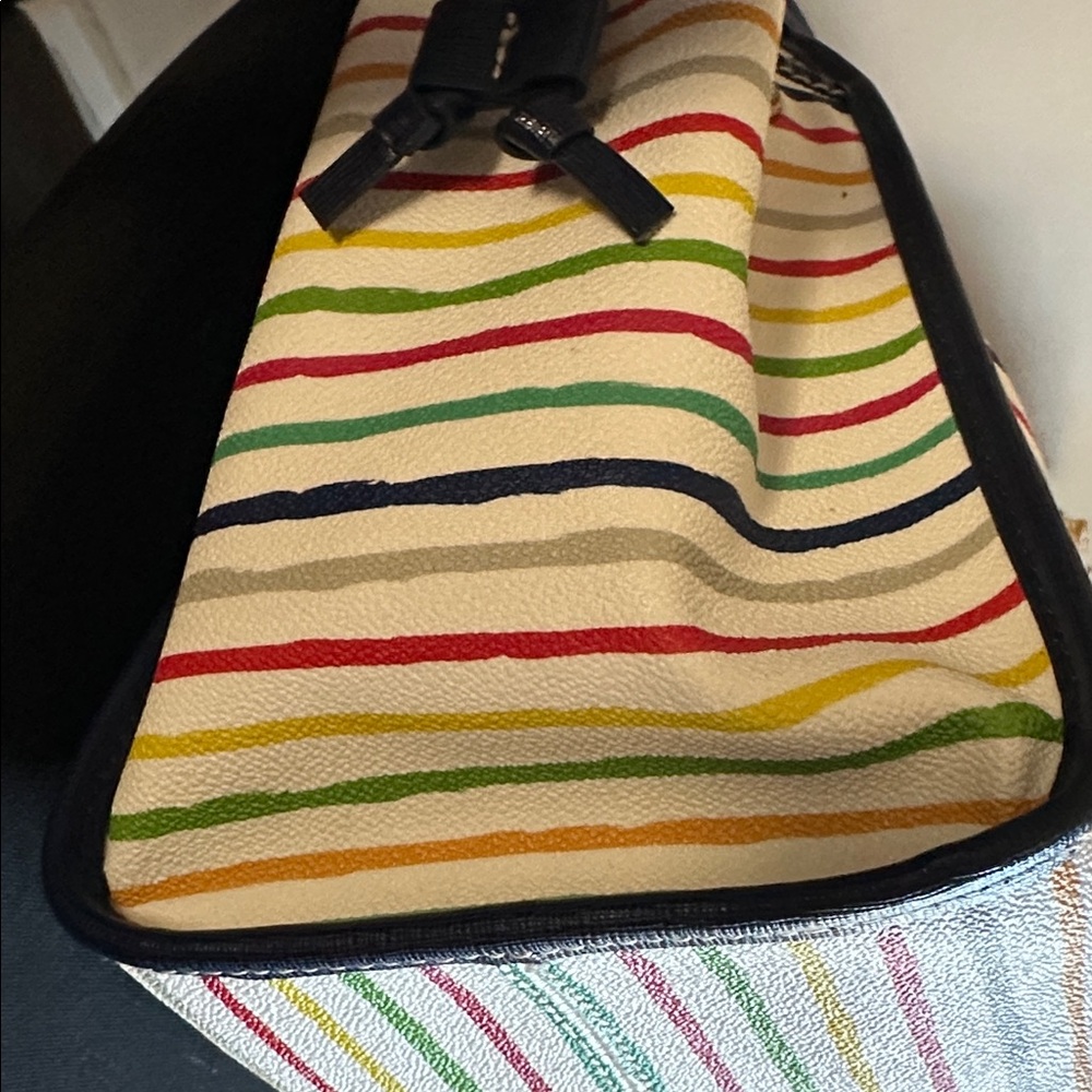 Dooney & Bourke Leather Watercolor Rainbow Striped Tote NWOT condition - Picture 8 of 10
